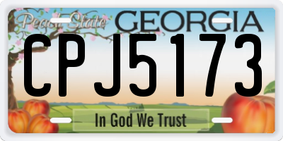 GA license plate CPJ5173