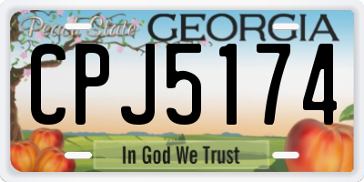 GA license plate CPJ5174