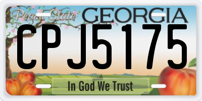 GA license plate CPJ5175