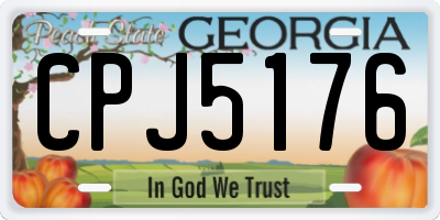 GA license plate CPJ5176