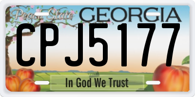 GA license plate CPJ5177