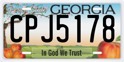 GA license plate CPJ5178