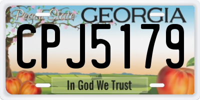 GA license plate CPJ5179