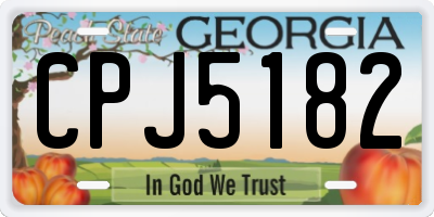 GA license plate CPJ5182