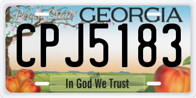 GA license plate CPJ5183