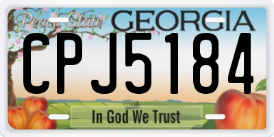 GA license plate CPJ5184