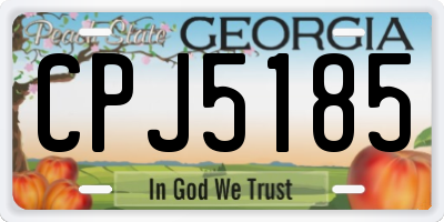 GA license plate CPJ5185