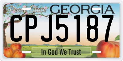 GA license plate CPJ5187