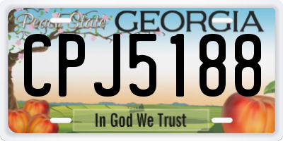 GA license plate CPJ5188