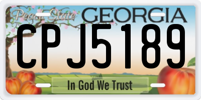 GA license plate CPJ5189