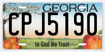 GA license plate CPJ5190