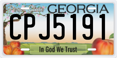 GA license plate CPJ5191