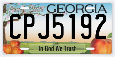 GA license plate CPJ5192