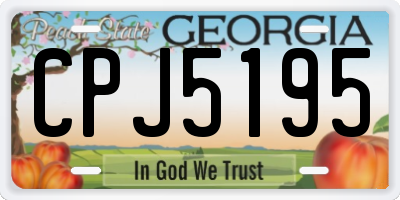GA license plate CPJ5195