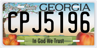 GA license plate CPJ5196