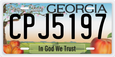 GA license plate CPJ5197