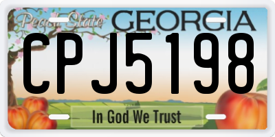 GA license plate CPJ5198