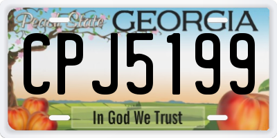GA license plate CPJ5199