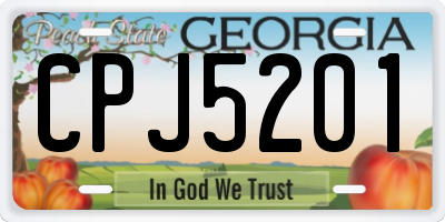 GA license plate CPJ5201