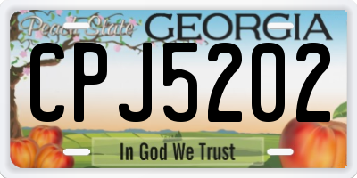 GA license plate CPJ5202