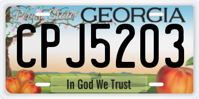 GA license plate CPJ5203