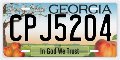 GA license plate CPJ5204