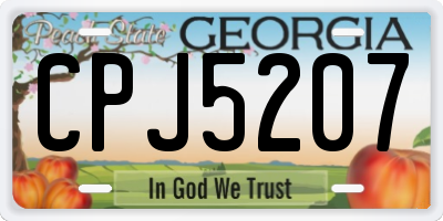 GA license plate CPJ5207