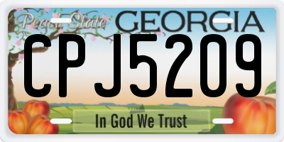 GA license plate CPJ5209