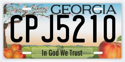 GA license plate CPJ5210