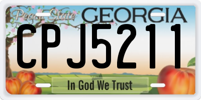 GA license plate CPJ5211