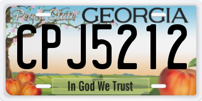 GA license plate CPJ5212