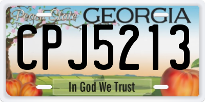 GA license plate CPJ5213