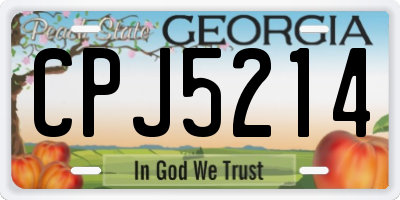GA license plate CPJ5214