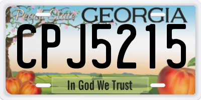 GA license plate CPJ5215