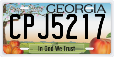GA license plate CPJ5217