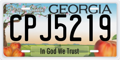 GA license plate CPJ5219