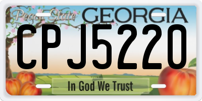GA license plate CPJ5220