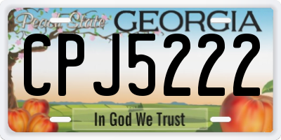 GA license plate CPJ5222