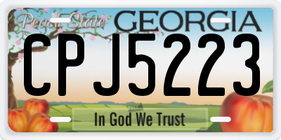 GA license plate CPJ5223