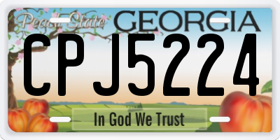 GA license plate CPJ5224