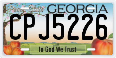 GA license plate CPJ5226