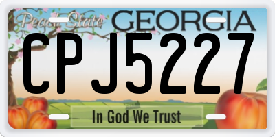 GA license plate CPJ5227