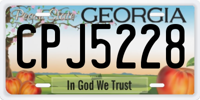 GA license plate CPJ5228
