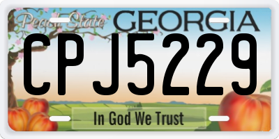 GA license plate CPJ5229
