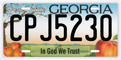 GA license plate CPJ5230
