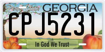 GA license plate CPJ5231