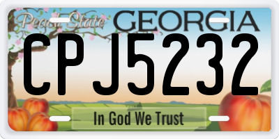GA license plate CPJ5232