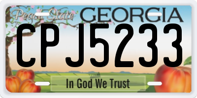 GA license plate CPJ5233