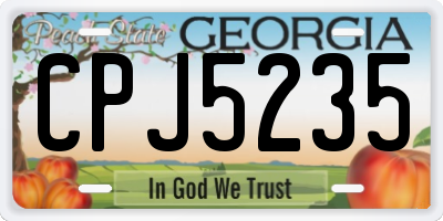 GA license plate CPJ5235