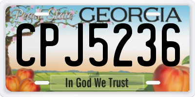 GA license plate CPJ5236